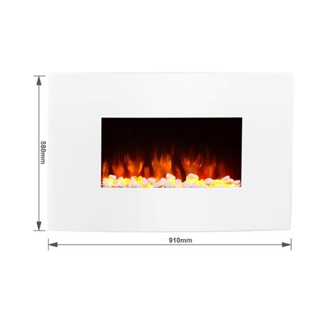 Egton White Wall Mounted Electric Fire - Endeavour Fires and Fireplaces