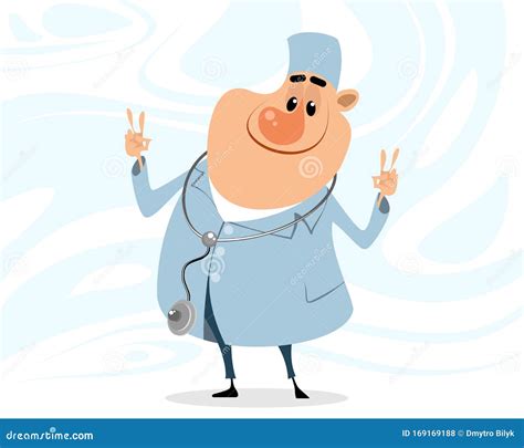 Cartoon smiling doctor stock vector. Illustration of smiling - 169169188