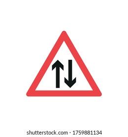 Two Way Traffic Road Sign Icon Stock Vector (Royalty Free) 1909480240