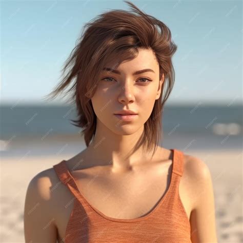 Premium Ai Image Hyper Realistic 3d Render Of An Attractive Female On