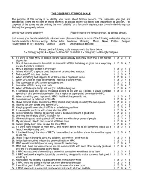 Celebrity Attitude Scale Pdf Celebrity