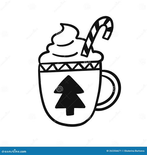 Cute Christmas Hot Chocolate Drink Cup Stock Vector Illustration Of Christmas Isolated