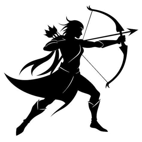 Silhouette Of An Archer Vector Premium Ai Generated Vector