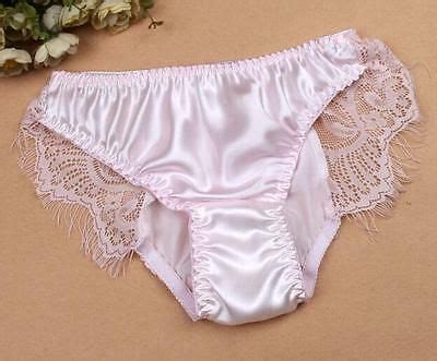 1PC 100 Silk Women S Sexy Lace Underwear Briefs Lingerie Panties M L