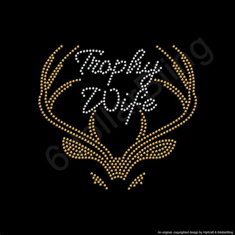 Trophy Wife Rhinestone Iron On Crystal Bling Hotfix Sparkle Transfer