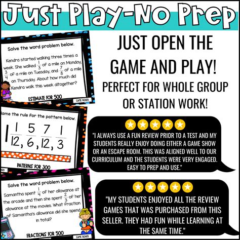 Add And Subtract Fractions Game Show Th Grade Test Prep Math Review