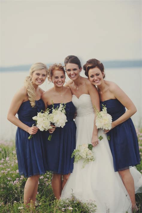 Navy Blue Bridesmaids Dresses Elizabeth Anne Designs The Wedding Blog