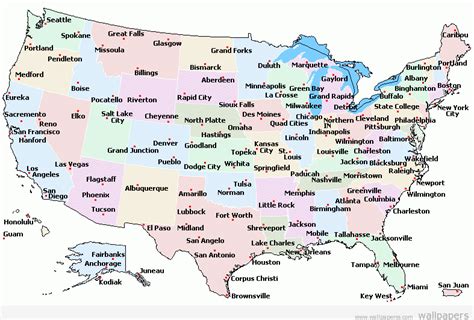 Usa Map With Cities States United States Map Usa Map Us Map States Images