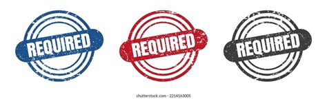 required  isolated label sign required stock vector royalty