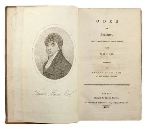 Odes of anacreon, translated into English verse with notes by MOORE, Thomas: (1803) First Irish ...