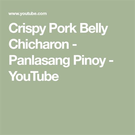 Crispy Pork Belly Chicharon - Panlasang Pinoy - YouTube Lechon Kawali ...