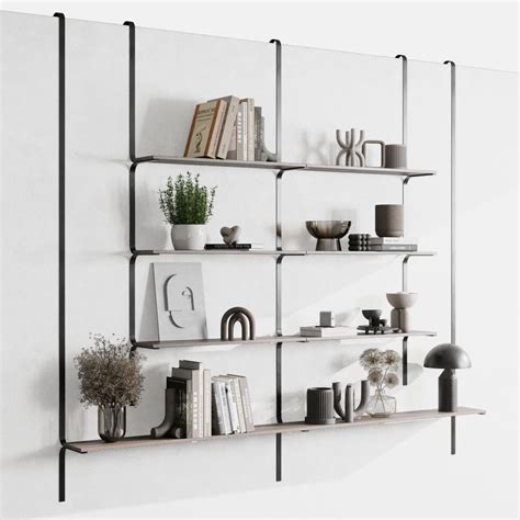 Metal Shelves Decorative With Book Metal Rack 06 - 3D Model for VRay, Corona