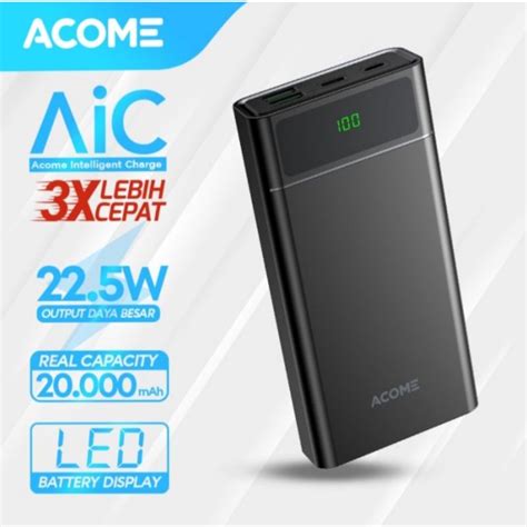 Jual ACOME AP201 Powerbank 20000 MAh 22 5W 5A Fast Charging QC 3 0 PD