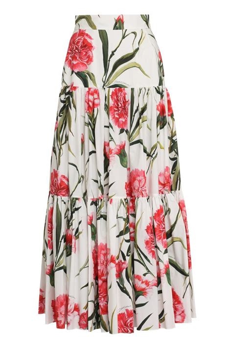 Buy Dolce And Gabbana Floral Print Maxi Skirt White At 28 Off