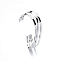 Sterling Silver Triple Wave Cuff Bangle Cavendish French