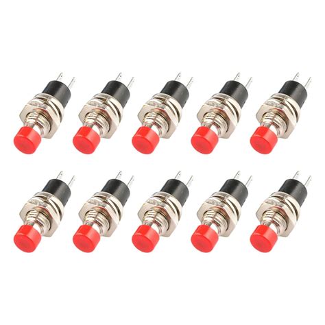 6Pcs PBS 110 7mm Round Button Momentary Self Resetting Push Button