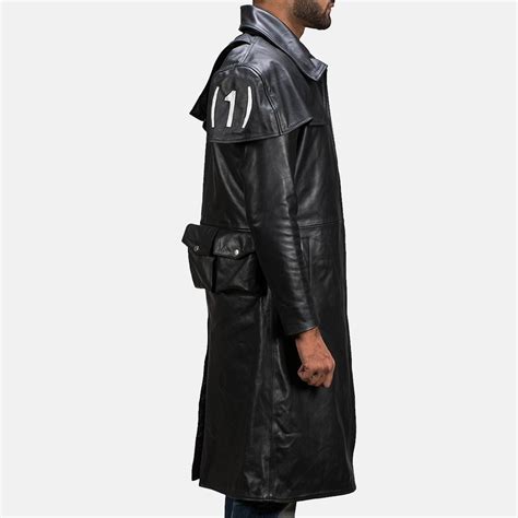 Mens Black Leather Duster Made Of Premium Cowhide Leather