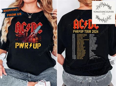 Acdc Pwr Up World Tour 2024 T Shirt Rock Band Acdc Shirt Acdc Band