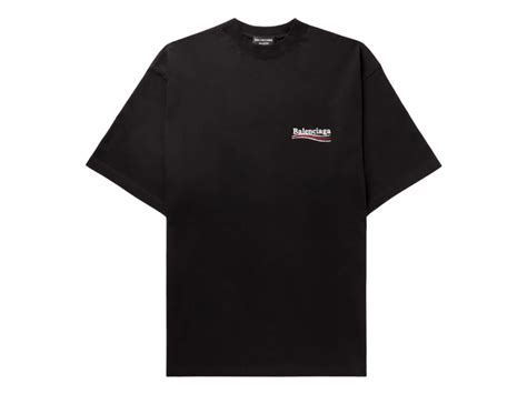 SASOM เสอผา Balenciaga Oversized Logo Embroidered Cotton Jersey T