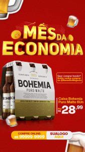 Social Media Cerveja Bohemia Puro Malte M S Da Economia Psd Edit Vel