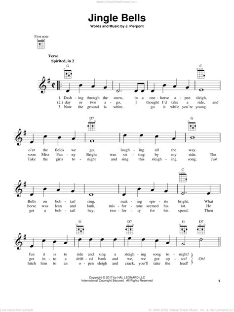 Jingle Bells Sheet Music For Ukulele Pdf V2