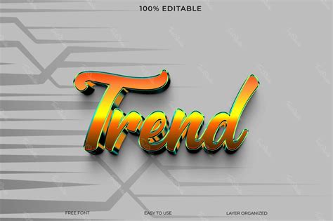 Efeito de estilo de texto de tendência Arquivo PSD Photoshop PREMIUM