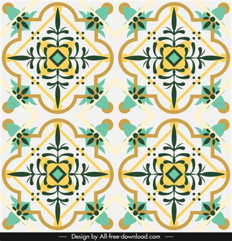 Decorative pattern template classical bright colorful symmetric design Vectors images graphic ...