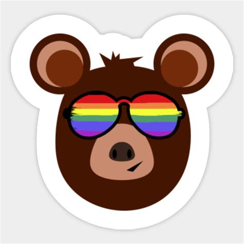 Gay Bear Wearing Bear Pride Lgbt Rainbow Flag Sunglasses Shirt Gay