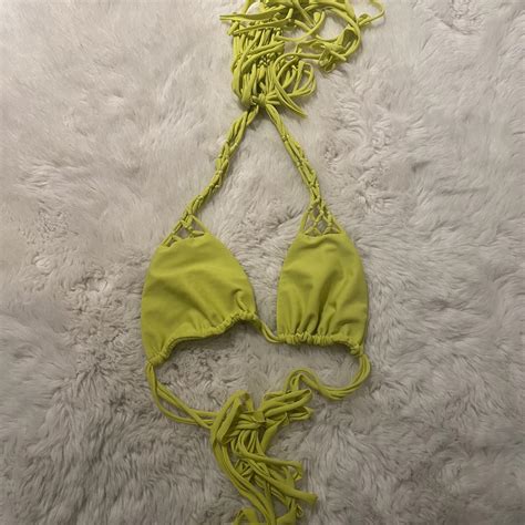 Mikoh Neon Green Bikini Top Never Worn Originally Depop