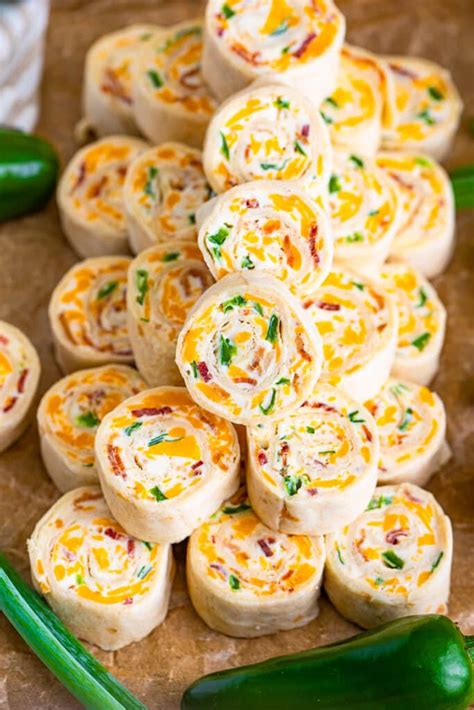 Jalapeno Popper Cream Cheese Pinwheels With Tortillas