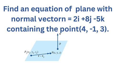 Equation Of A Plane With Normal Vector And A Point Calculus3