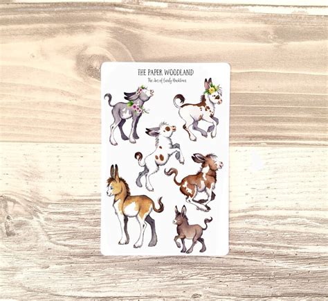 Donkey Planner Stickers Cute Animal Stickers Happy Planner - Etsy