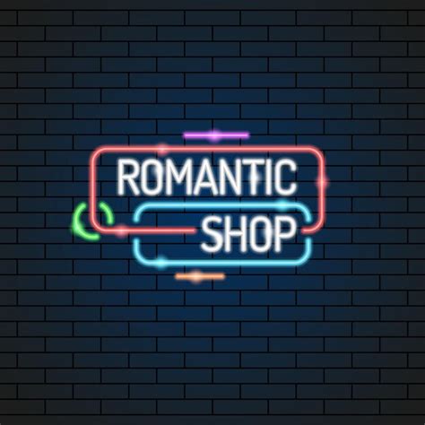 Abstrait Sex Love Shop Jouets Pour Adultes Néon Lampe électrique Fond Vector Design Style