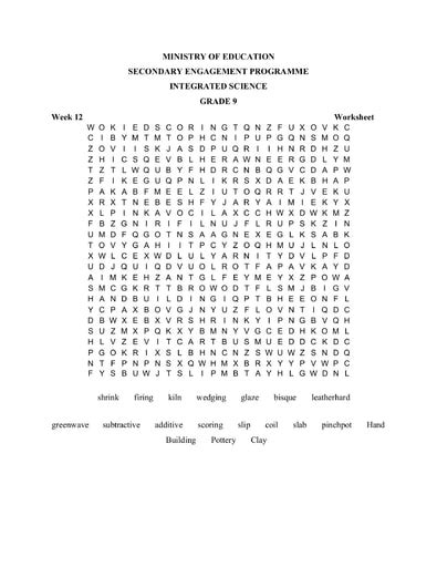 Grade 9 Integrated Science Week 12 Lesson 1 Worksheet 1 And Answer Sheet