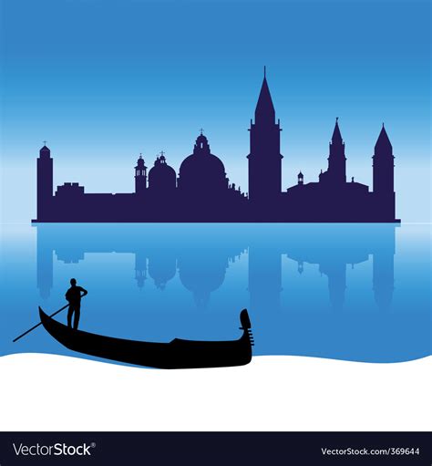 Venice silhouette skyline Royalty Free Vector Image