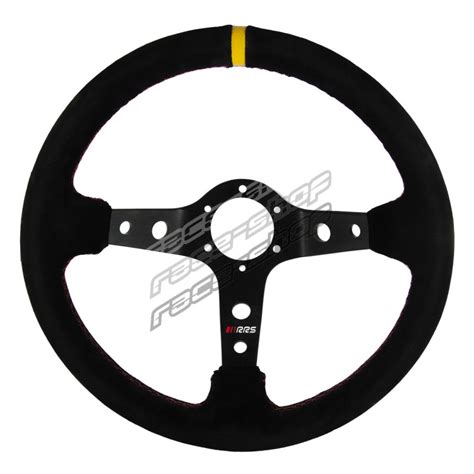 Steering Wheel RRS Rally 350mm Suede 90mm Deep Dish Races Shop