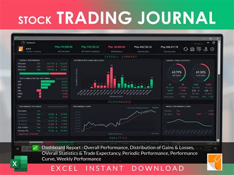 Stock Trading Journal Excel Template Trading Journal For Etsy