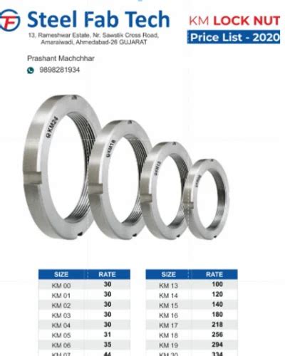 Stf Mild Steel Km Lock Nut Inner Diameter 30 Mm At Rs 15 Piece In