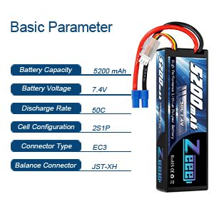 Amazon Zeee 7 4V 2S 5200mAh Lipo Battery 50C Hard Case Battery