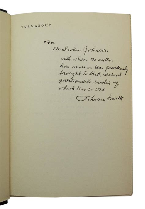 Turnabout Von Smith Thorne 1931 Signed By Authors Heritage Book Shop Abaa