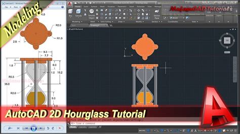 Autocad 2d Modeling Hourglass Design Tutorial Practice Exercise 31 Youtube