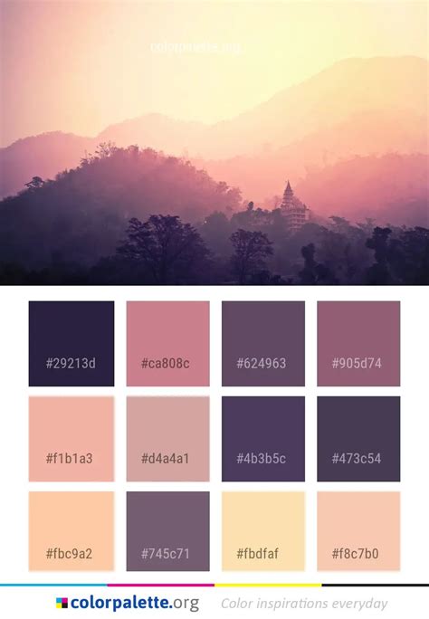 Sky Mountainous Landforms Morning Color Palette | colorpalette.org