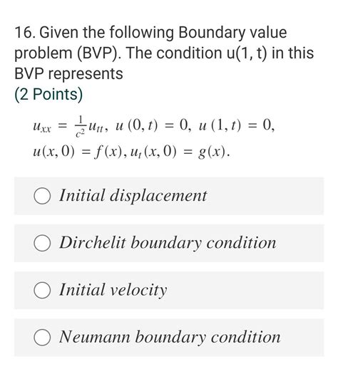 Solved Given The Following Boundary Value Problem Bvp Chegg