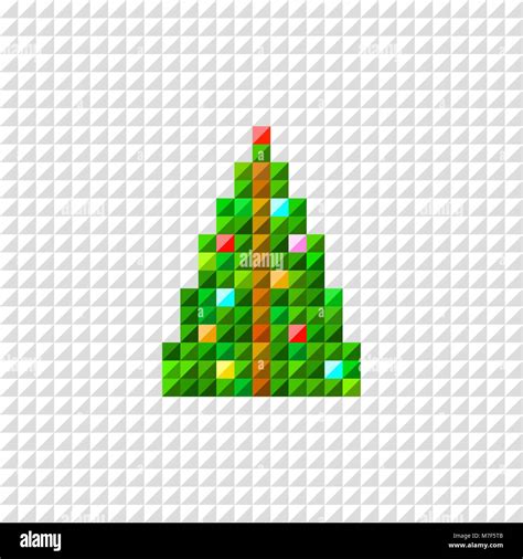 Vector Pixel Art Christmas Tree Stock Vector Image And Art Alamy