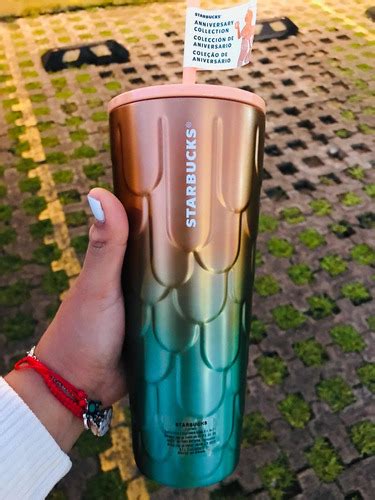 Starbucks Vaso Metal Escamas Sirena 20 Aniversario Envío gratis