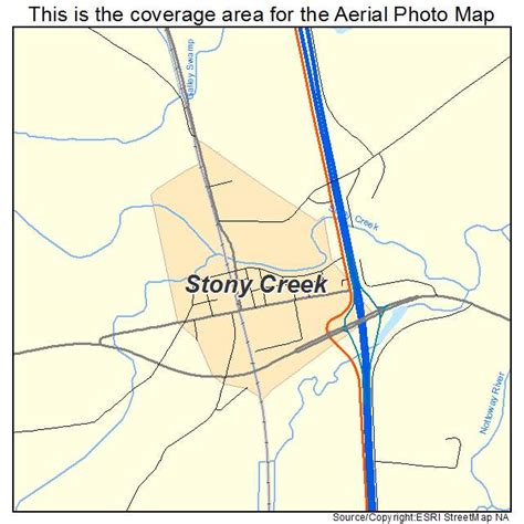 Aerial Photography Map of Stony Creek, VA Virginia