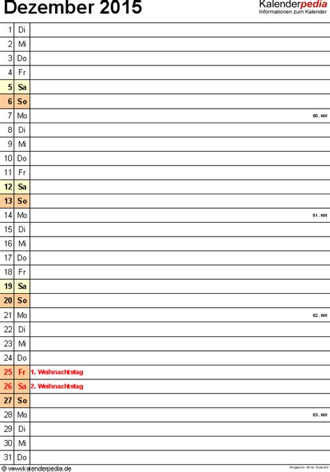 Kalender Dezember Als Pdf Vorlagen