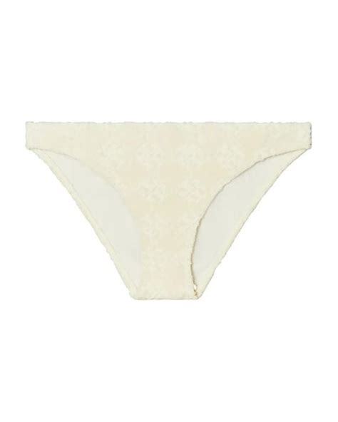 Tory Burch Terry Logo Bikini Bottoms In White Lyst