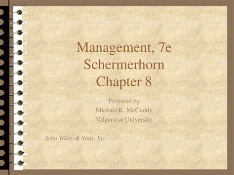 Introduction To Management By John R Schermerhorn 6