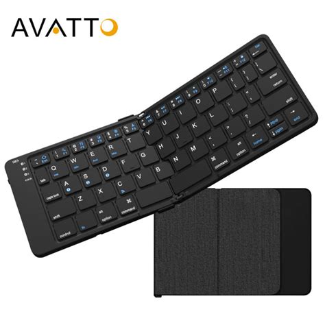 AVATTO Portable Wireless Bluetooth 5.1 Folding keyboard Sync Up to 3 ...